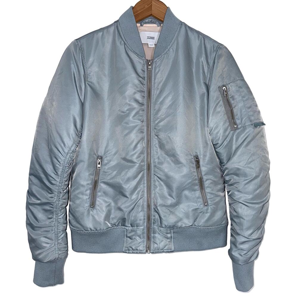 Closed Bomber Silver Shine Thermore Insulated Jacket Size XS